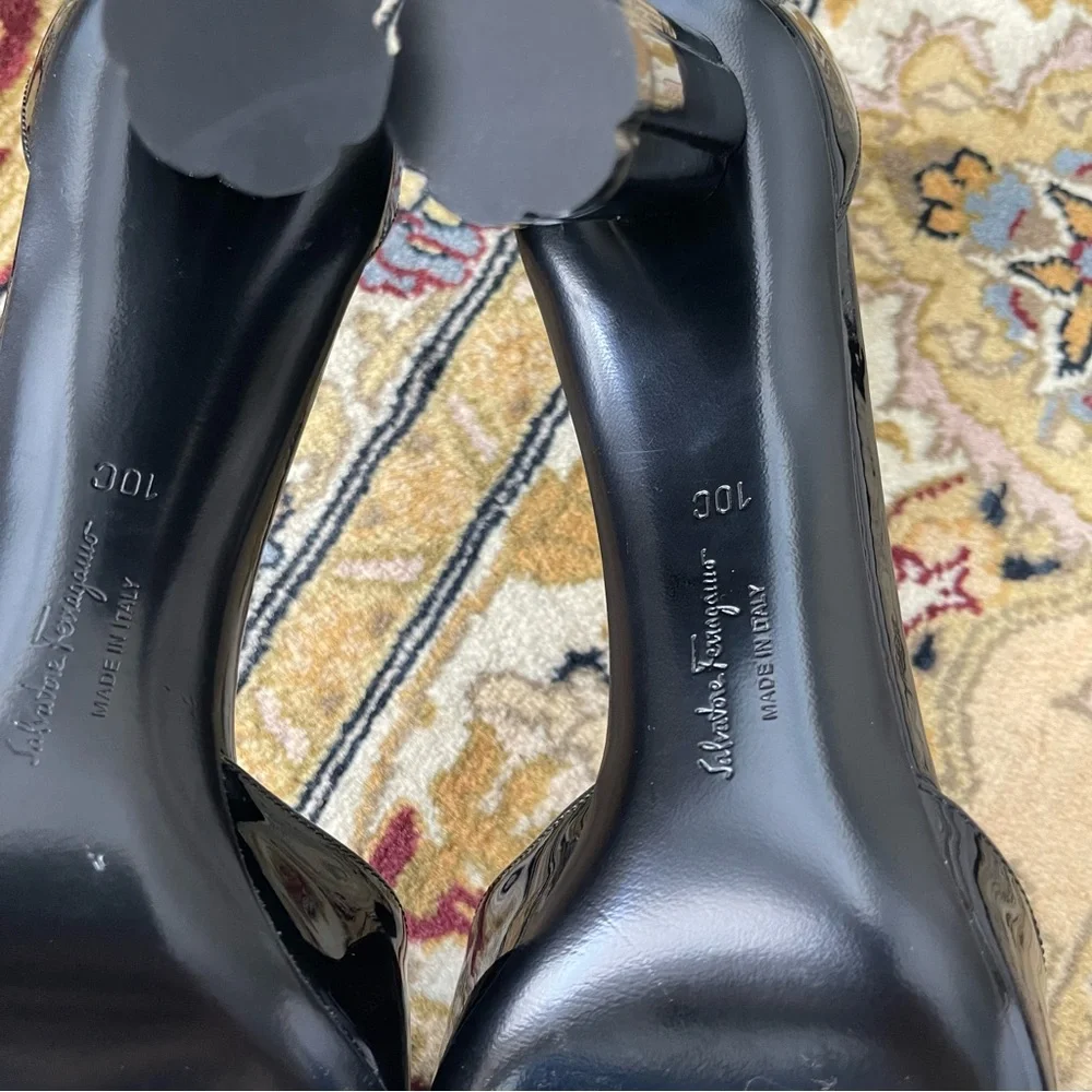 Salvatore Ferragamo Black Patent Leather Pumps - Picture 5 of 10